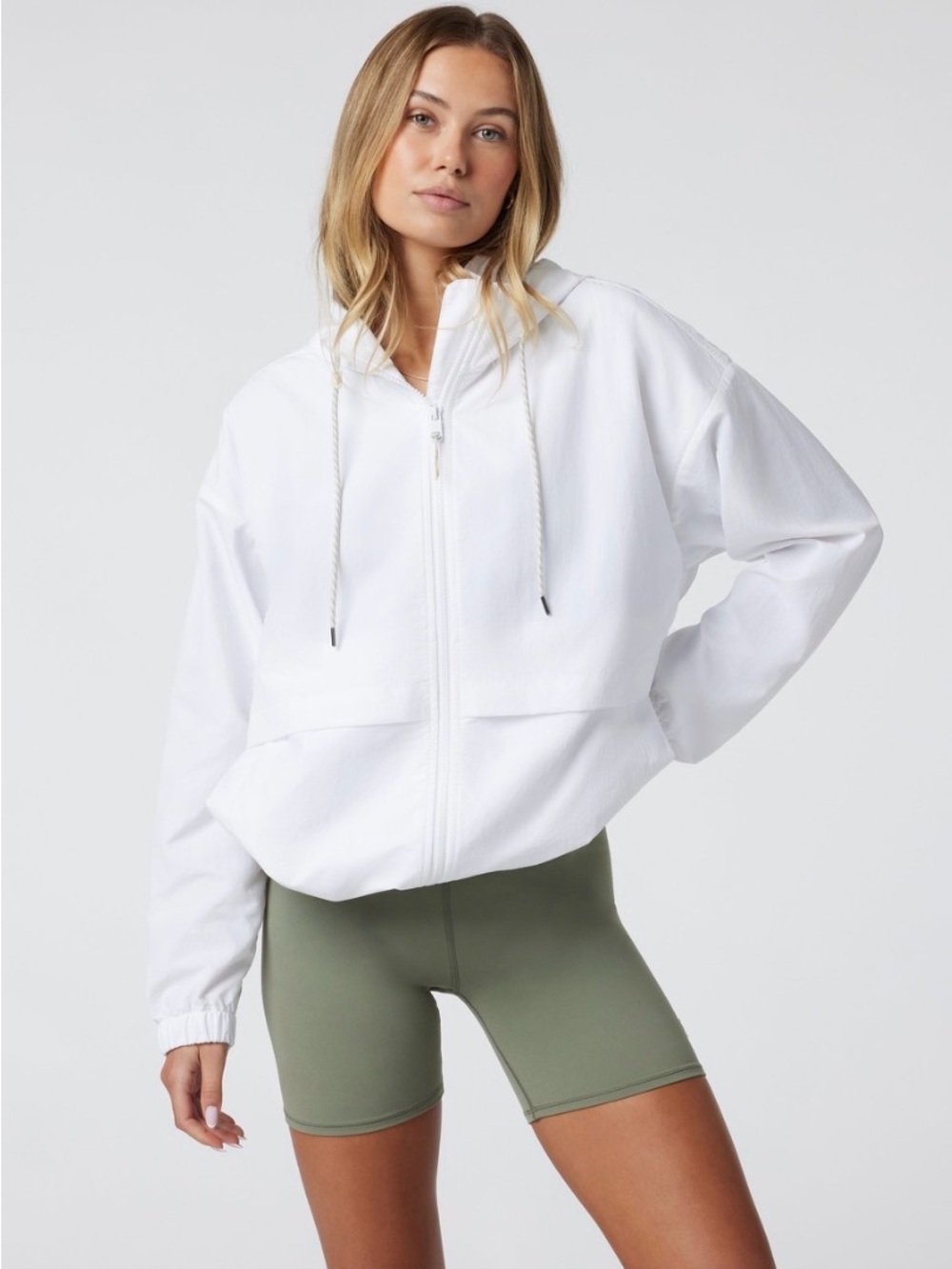 Vuori White Zip-Front Hoodie Jacket - Women